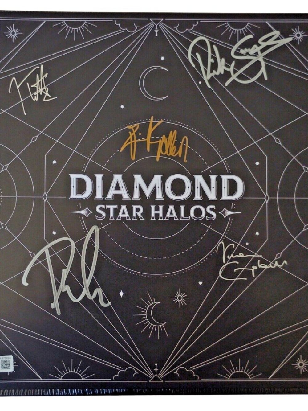 Def Leppard Full Band Signed Diamond Star Halos Flat Vinyl BAS AB72890
